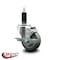 Service Caster 3.5'' Gray Poly Swivel 1-1/8'' Expanding Stem Caster with Brake SCC-EX20S3514-PPUB-TLB-118 - alternate 4